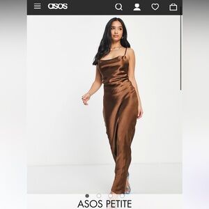 ASOS Brown One Shoulder Gown for Wedding Guest